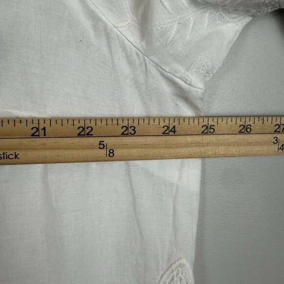 Chicos Embroidered Lace Top Women 3 US XL White Boho Bell Sleeve Coquette Blouse - Picture 6 of 9